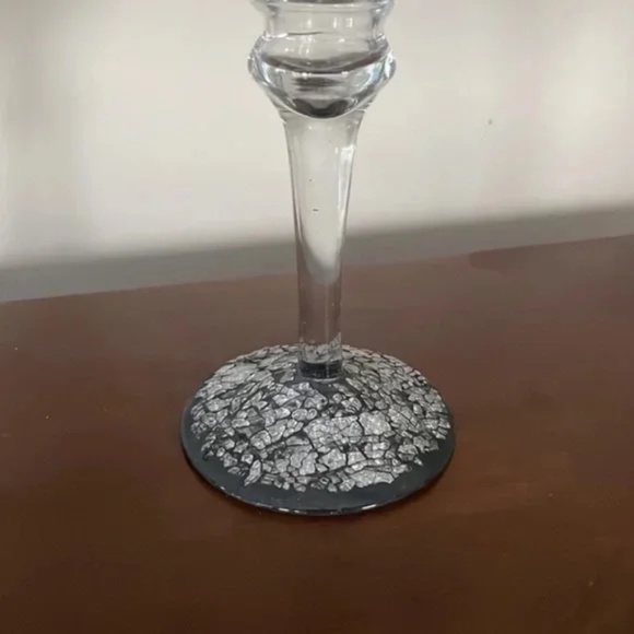 Tempered Glass Goblet Stemware Chrome/Silver 11.75 in - Picture 3 of 5